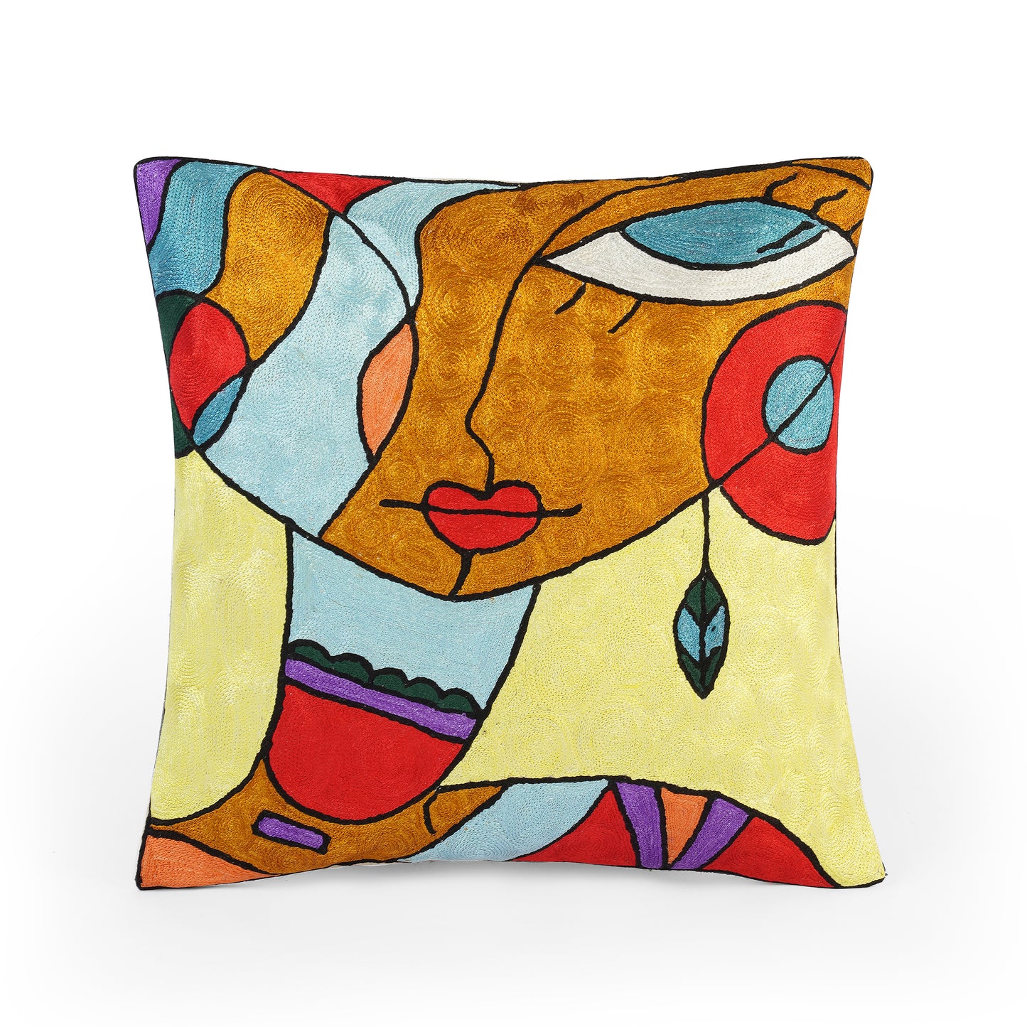 Hikari Lime Abstract Art Cushion Cover