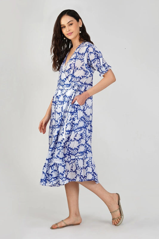Livia Wrap Midi Cotton Dress