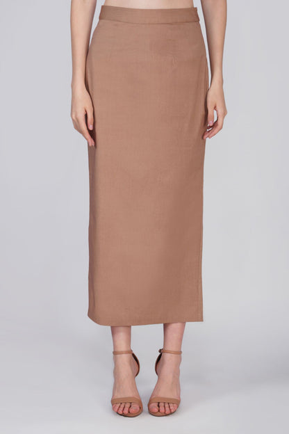 Liara Brown Cotton Skirt