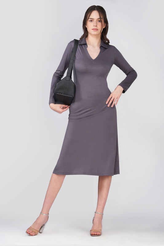 Sofia Grey Cotton Dress
