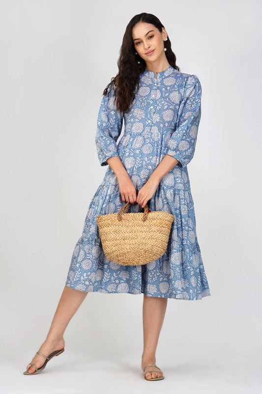 Marina cotton midi dress – front look