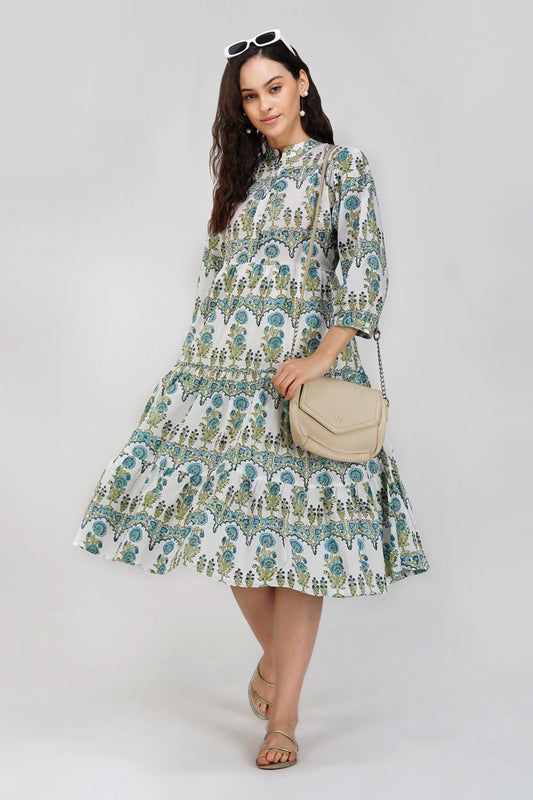 Whimsy floral midi dress with sleeves – styled look