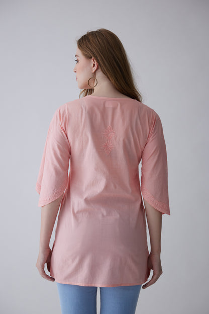 Tinker Cotton Bell Sleeves Top - Pink