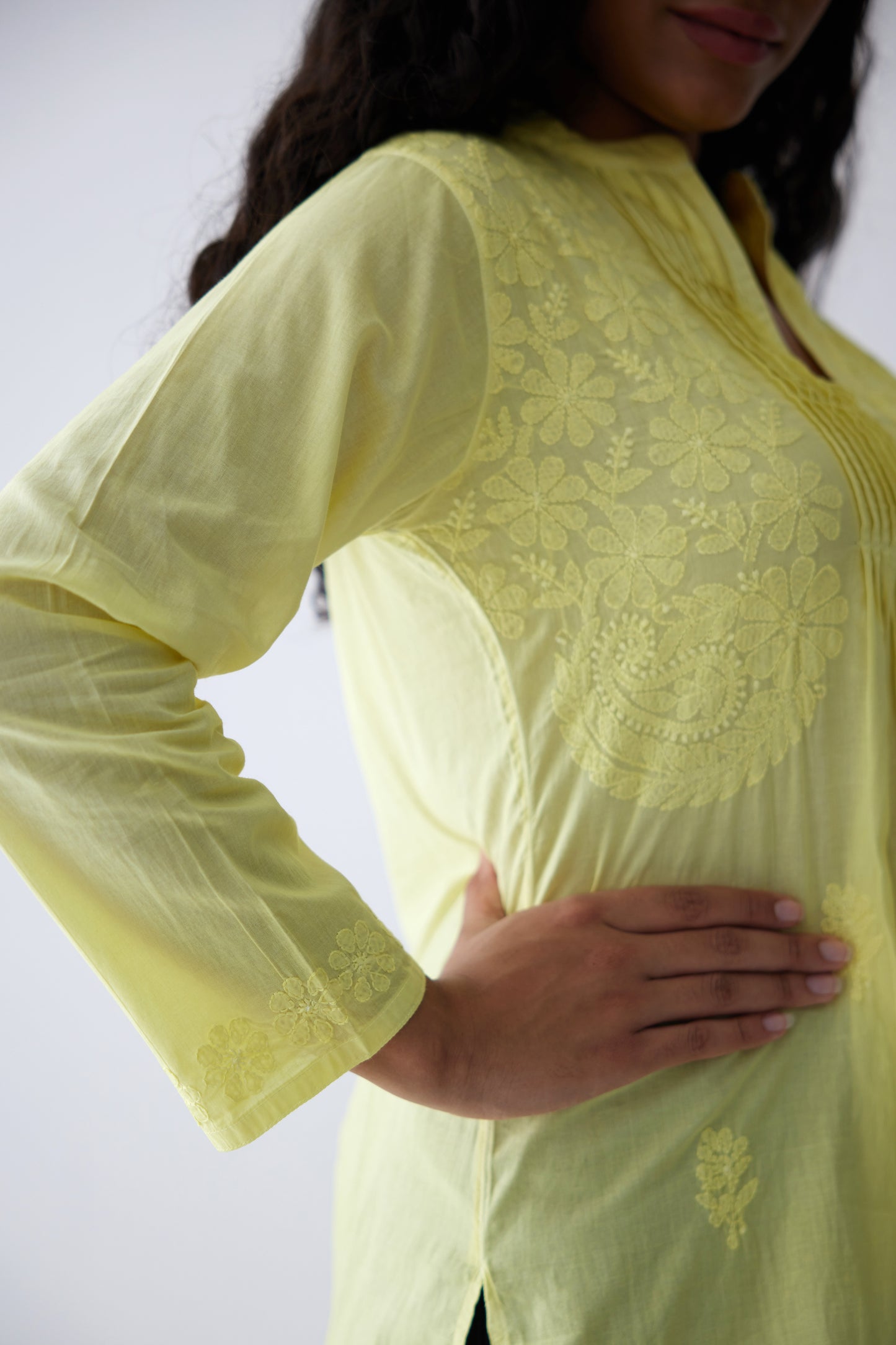 Sia Cotton Full Sleeves Top - Yellow