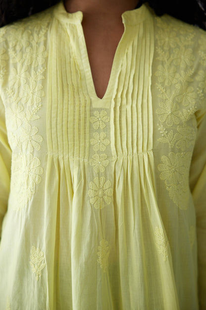Sia Cotton Full Sleeves Top - Yellow