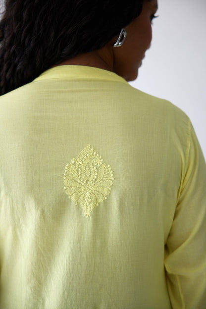 Sia Cotton Full Sleeves Top - Yellow