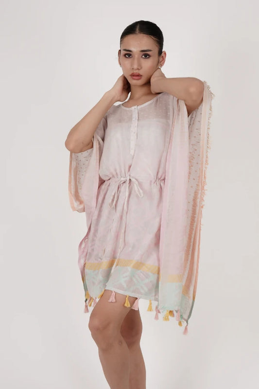 100% Cotton Kaftan (Pink - Beachwear)
