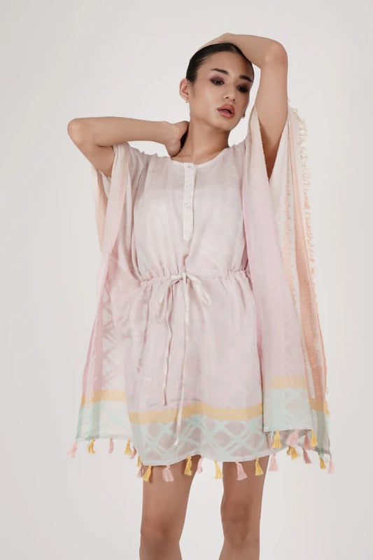 100% Cotton Kaftan (Pink - Beachwear)