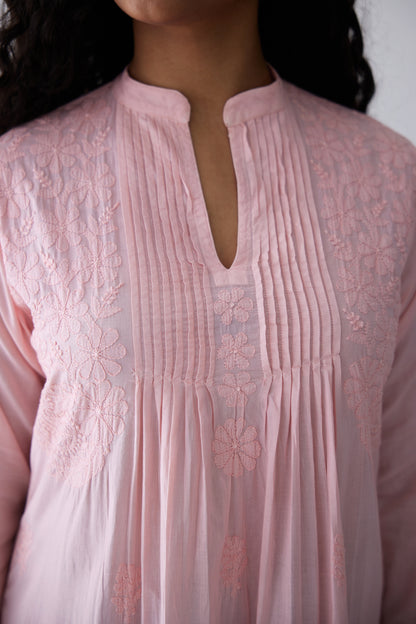 Sia Cotton Full Sleeves Top - Pink