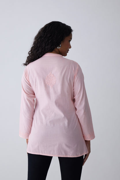 Sia Cotton Full Sleeves Top - Pink