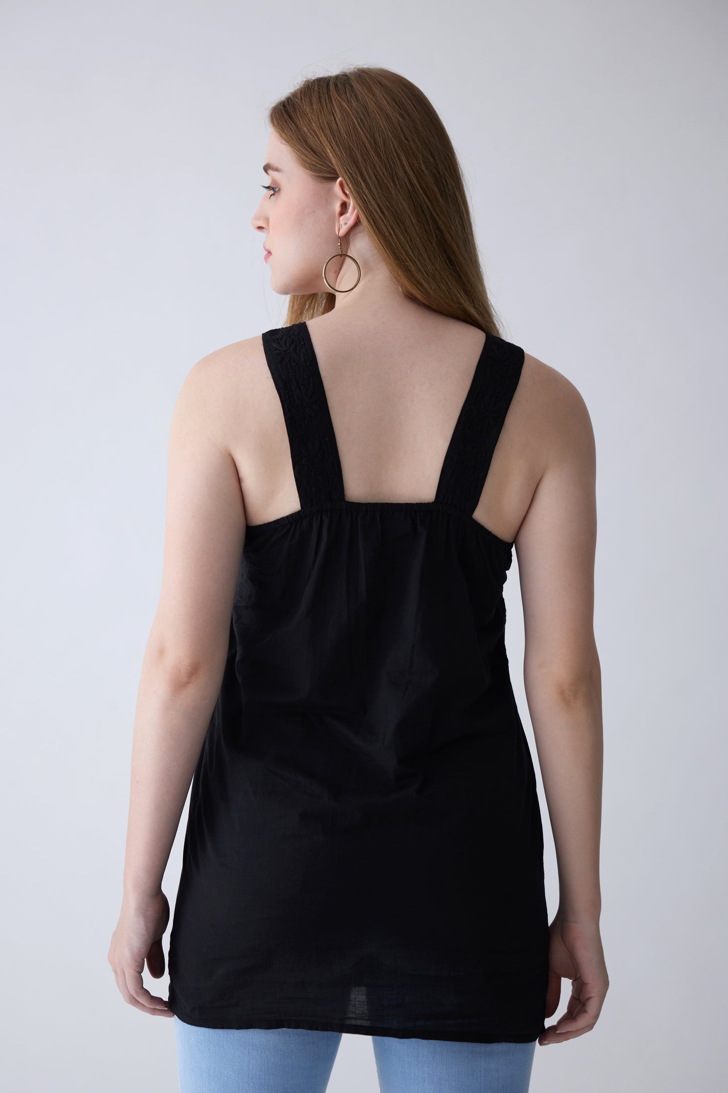 Bella Cotton Sleeveless Top - Black