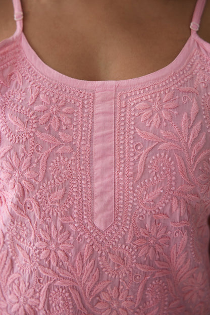 Tia Cotton Sleeveless Top - Pink