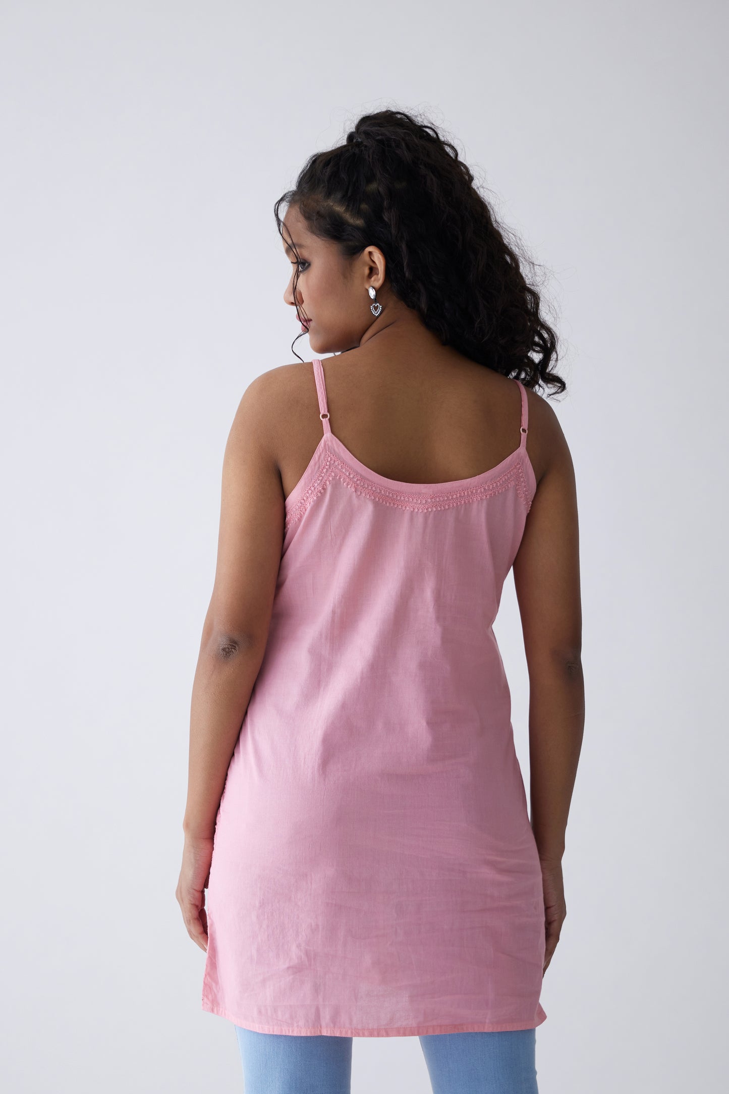 Tia Cotton Sleeveless Top - Pink