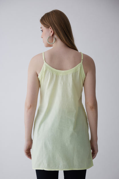Tia Cotton Sleeveless Top - Light Green