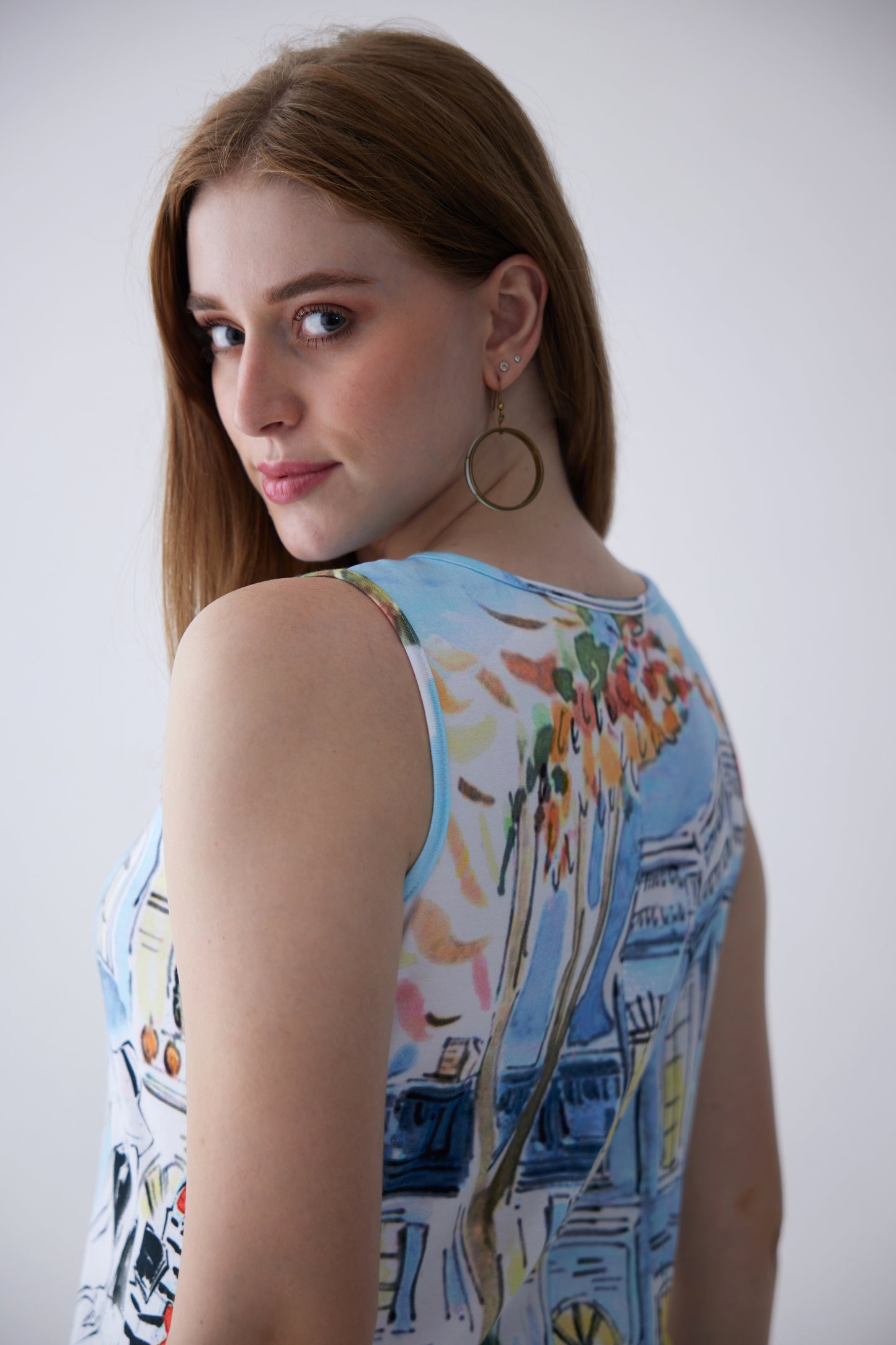 Vue de la Ville Cotton Sleeveless Top - White
