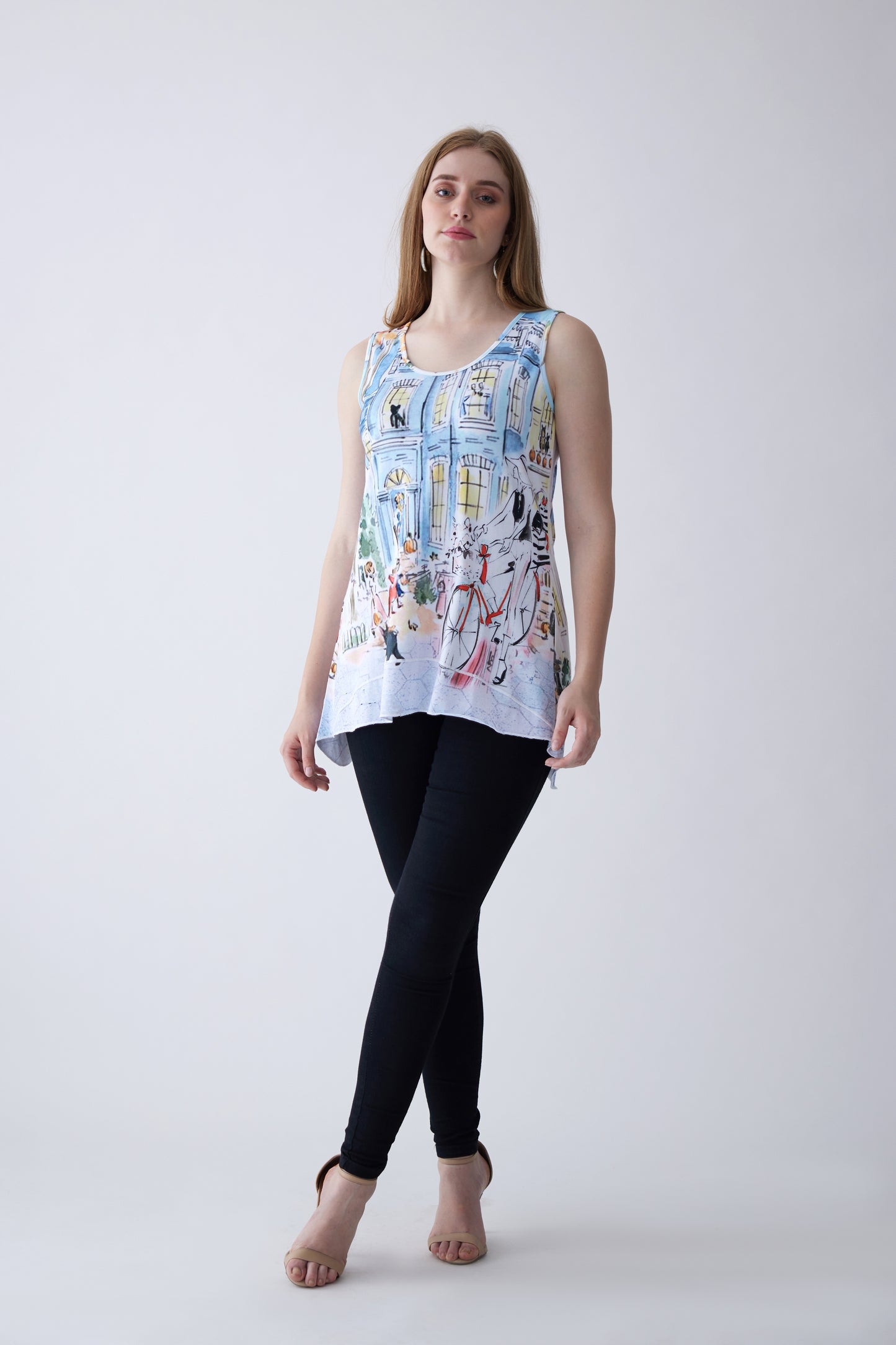 Vue de la Ville Cotton Sleeveless Top - White