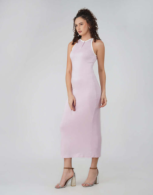 FnW The Eve Dress Pink Cotton Jersey Signature Contour Sculpt Collection feathernweave
