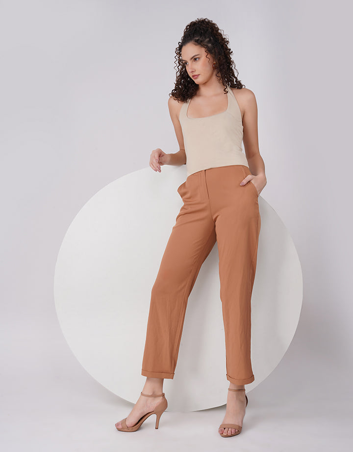 Midnight Halter Beige Top