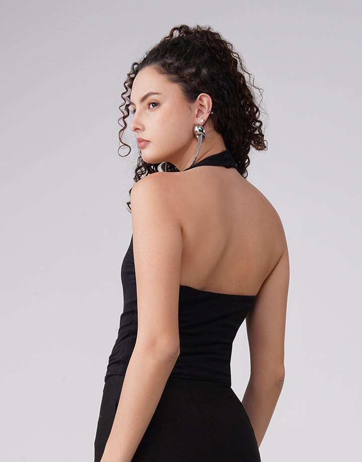 Midnight Halter Black Top