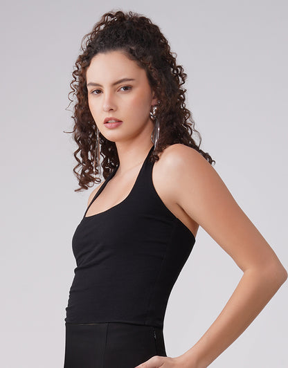 Midnight Halter Black Top