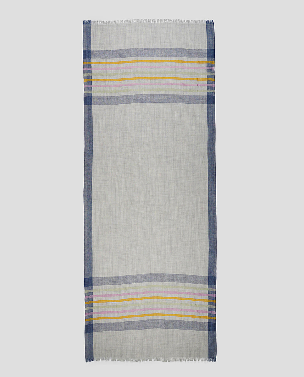 Checks and Stripes Wool Blend Wrap - Unisex Wrap