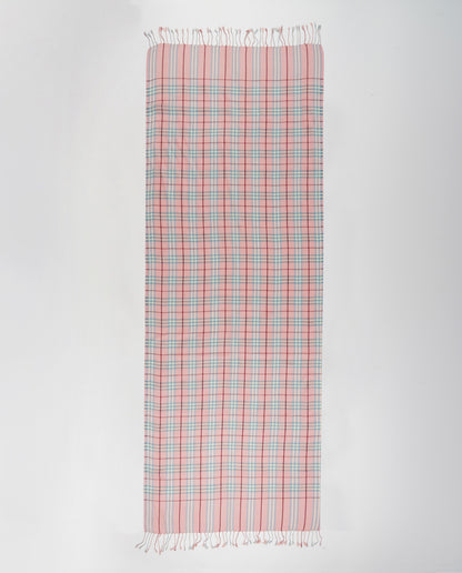 Casually Professional Checks Wool Wrap - Brown and Pink