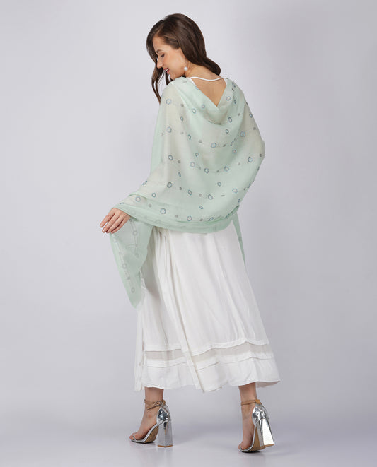 Bling it On Cotton Blend Wrap - Grey and Dark Green