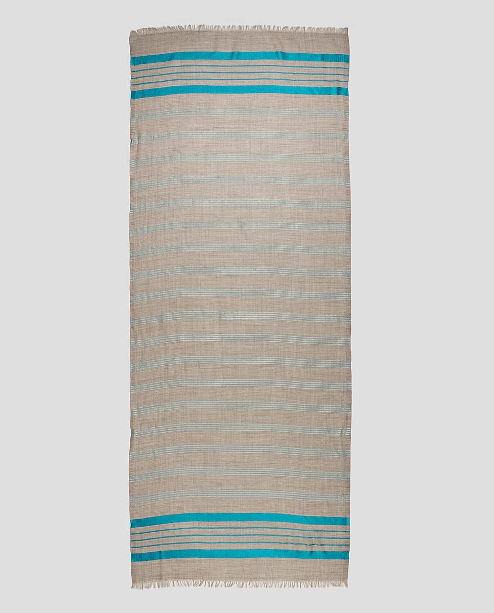 Checks and Stripes Wool Wrap - Unisex Wrap
